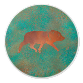 Southwest Cute Javelina Youth Copper Teal Knopp
