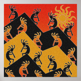 Southwest Decor Dancing Kokopelli Poster