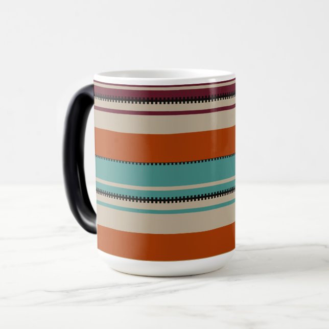 Southwest Decor Fall Shades Stripes  Magisk Mugg (Framsida vänster)