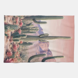 Southwest Desert Cactus Scene Kökshandduk