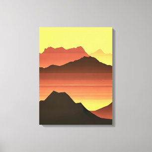 Southwest Desert Sunset med berg Canvastryck