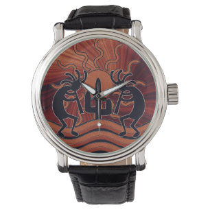 Southwest Design Dancing Kokopelli Desert Sunset Armbandsur