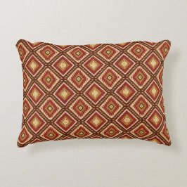 Southwest Diamond Rust Red & Beige Navajo Style Prydnadskudde