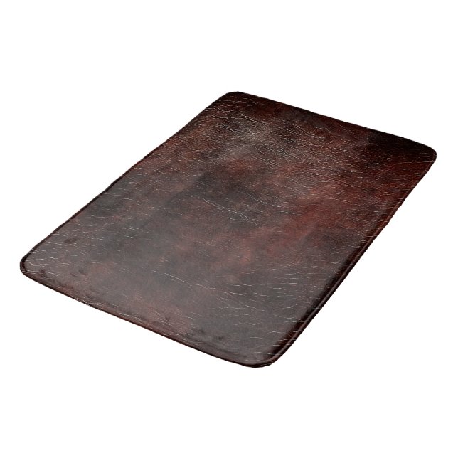 Southwest Faux Brown Leather Cowhide Badrumsmatta (Vinklad)