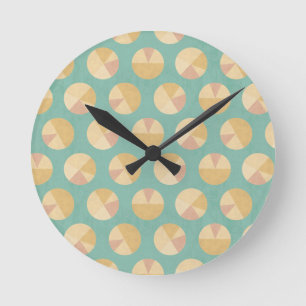 Southwest Geo kliver den   orangen, & grönt Rund Klocka