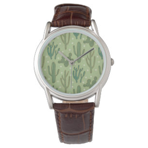 Southwest Geo kliver det gröna kaktusmönster Armbandsur