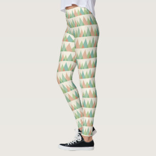 Southwest Geo kliver kricka- & koralltrianglar Leggings