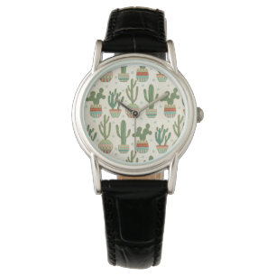 Southwest Geo Step   Cactus Mönster Armbandsur
