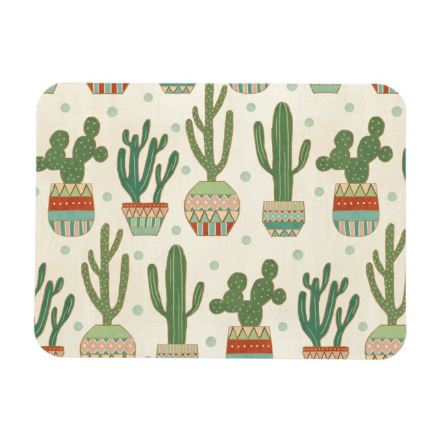 Southwest Geo Step | Cactus Mönster Magnet (Horisontell)