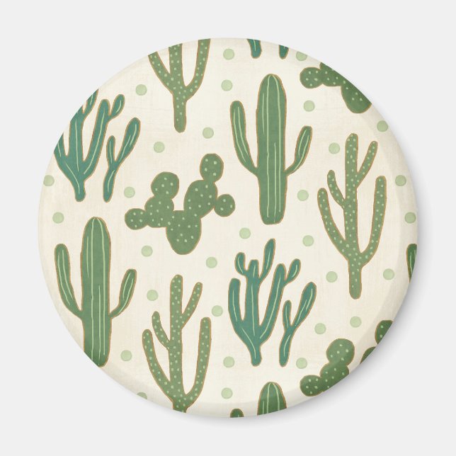 Southwest Geo Step | Desert Cactus Mönster Magnet (Framsidan)