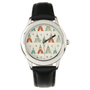 Southwest Geo Step   Geometric Teepee Mönster Armbandsur
