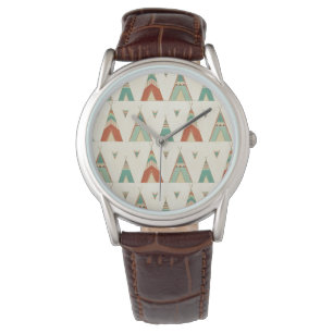 Southwest Geo Step   Geometric Teepee Mönster Armbandsur