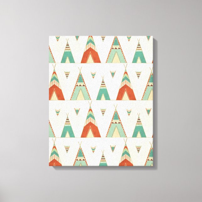 Southwest Geo Step | Geometric Teepee Mönster Canvastryck (Framsida)