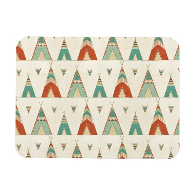 Southwest Geo Step | Geometric Teepee Mönster Magnet (Horisontell)