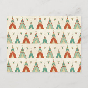Southwest Geo Step Geometric Teepee Mönster Vykort