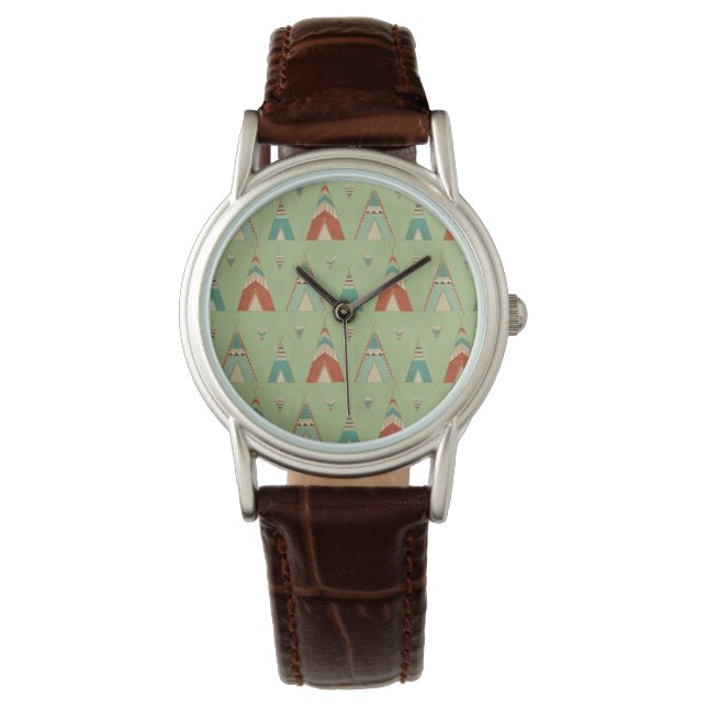 Southwest Geo Step | GRÖNT MÖNSTER Armbandsur (Framsida)