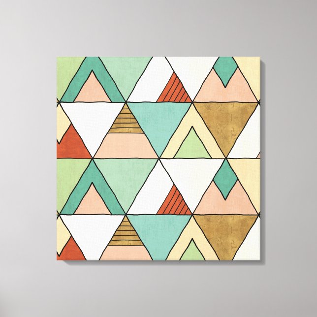Southwest Geo Step | Hand plockade-stammen Mönster Canvastryck (Framsida)