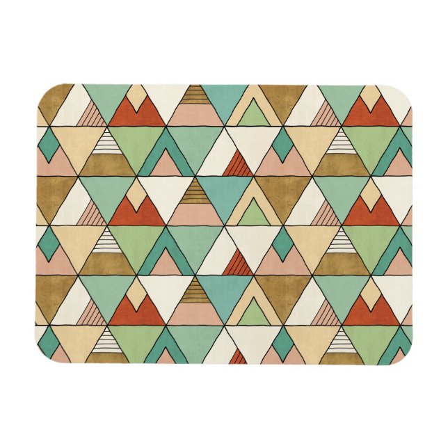 Southwest Geo Step | Hand plockade-stammen Mönster Magnet (Horisontell)