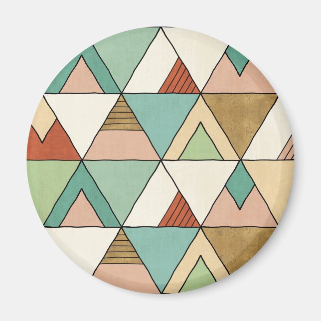 Southwest Geo Step | Hand plockade-stammen Mönster Magnet (Framsidan)