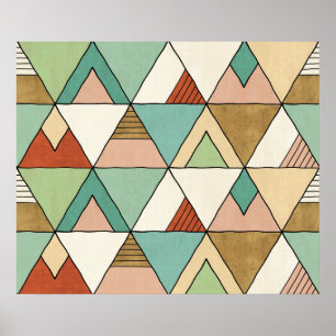 Southwest Geo Step Hand plockade-stammen Mönster Poster