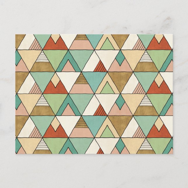 Southwest Geo Step | Hand plockade-stammen Mönster Vykort (Framsida)