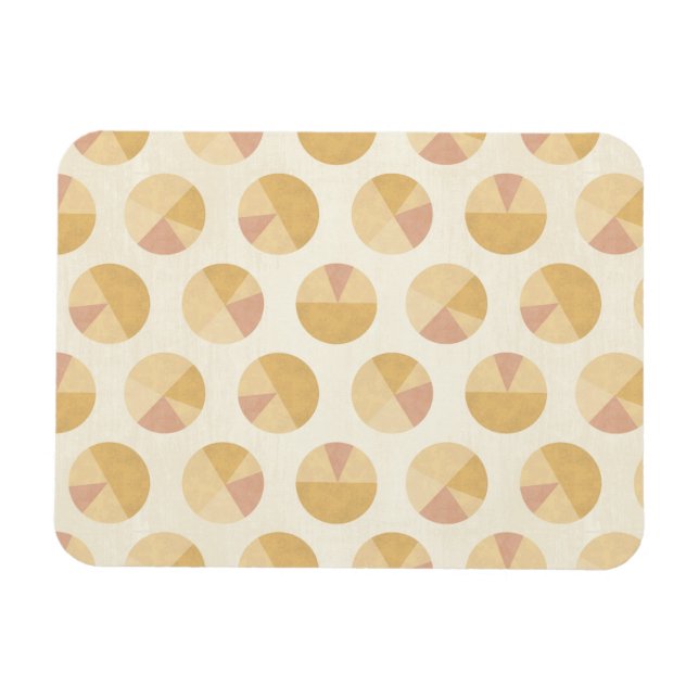 Southwest Geo Step | Orange Circle Mönster Magnet (Horisontell)