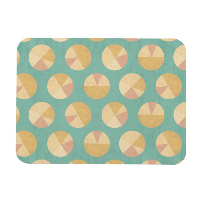 Southwest Geo Step | Orange och Grönt Circle Mönst Magnet (Horisontell)