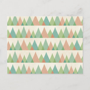 Southwest Geo Step Teal & Coral Trianglar Vykort