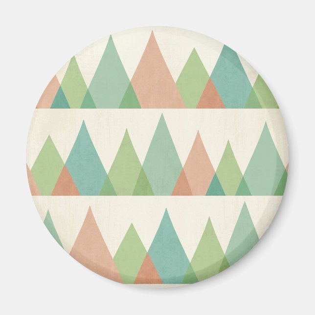 Southwest Geo Step | Teal & Coral Triangles Magnet (Framsidan)