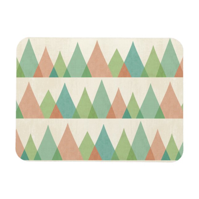 Southwest Geo Step | Teal & Coral Triangles Magnet (Horisontell)