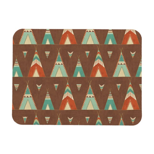 Southwest Geo Step | Teal Teepee Mönster Magnet (Horisontell)