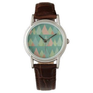 Southwest Geo Step   Teal Triangle Mönster Armbandsur