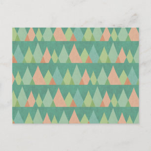 Southwest Geo Step Teal Triangle Mönster Vykort