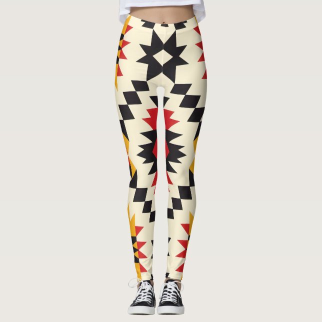 Southwest Geometric Print Leggings (Framsida)