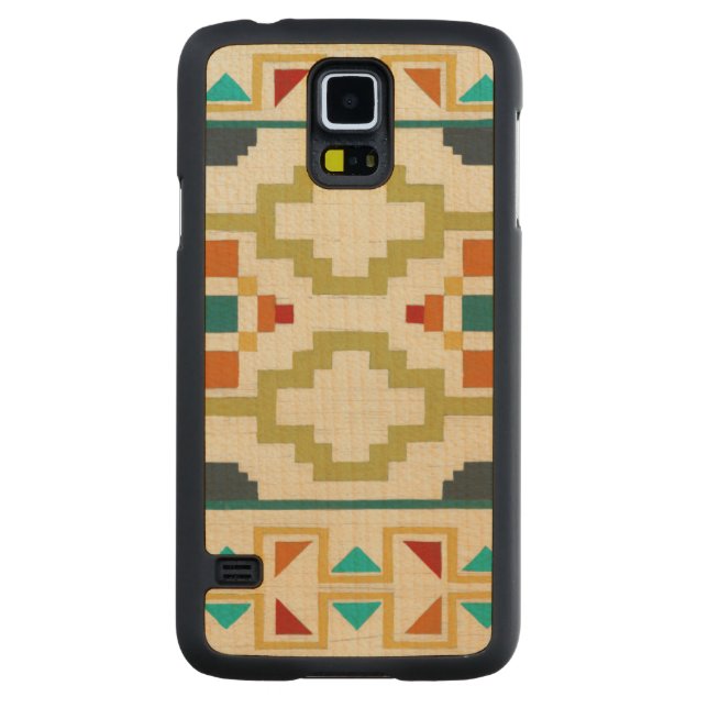 Southwest Geometry I Carved Lönn Galaxy S5 Slim Skal (Baksidan)