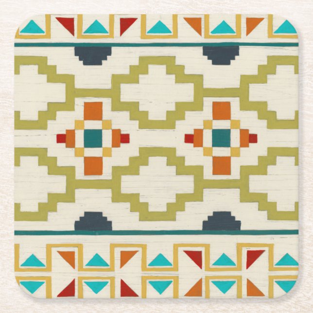 Southwest Geometry I Underlägg Papper Kvadrat (Framsidan)