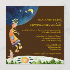 Southwest Kokopelli Brown Tribal Bröllop Inbjudningar