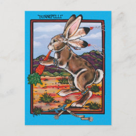 Southwest Kokopelli Bunnipelli Rabbit Whimsical Vykort