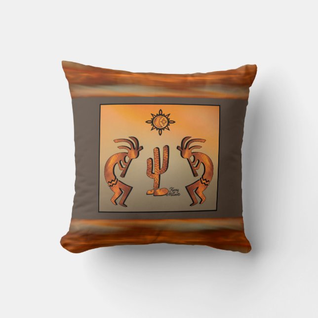 Southwest Kokopelli Dekorativ kudde (Framsida)