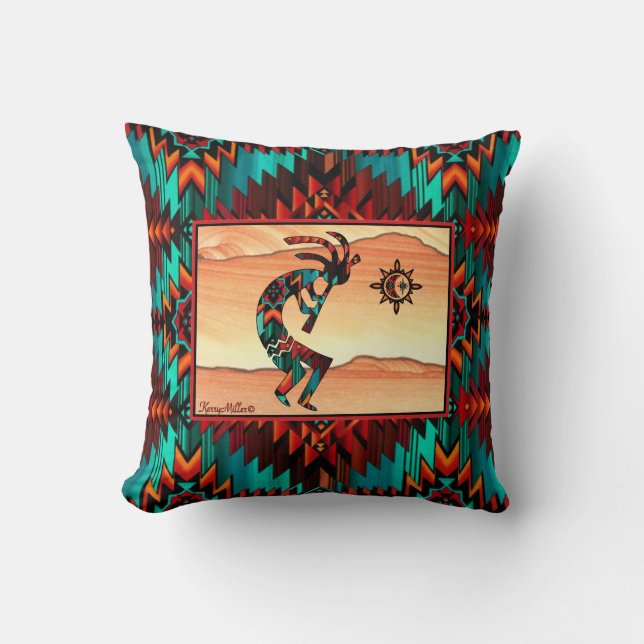 Southwest Kokopelli Dekorativ kudde (Framsida)