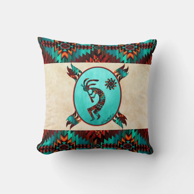 Southwest Kokopelli Dekorativ kudde (Framsida)