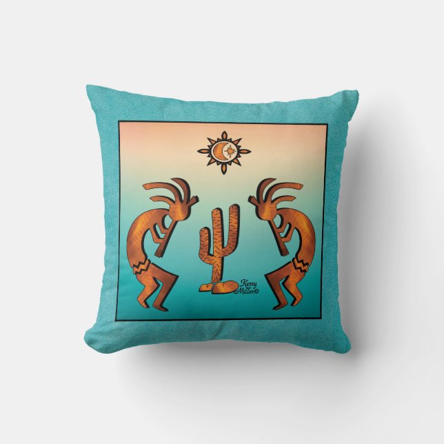 Southwest Kokopelli Dekorativ kudde (Framsida)