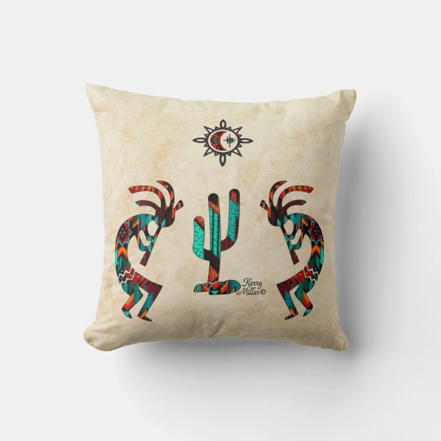 Southwest Kokopelli Dekorativ kudde (Framsida)