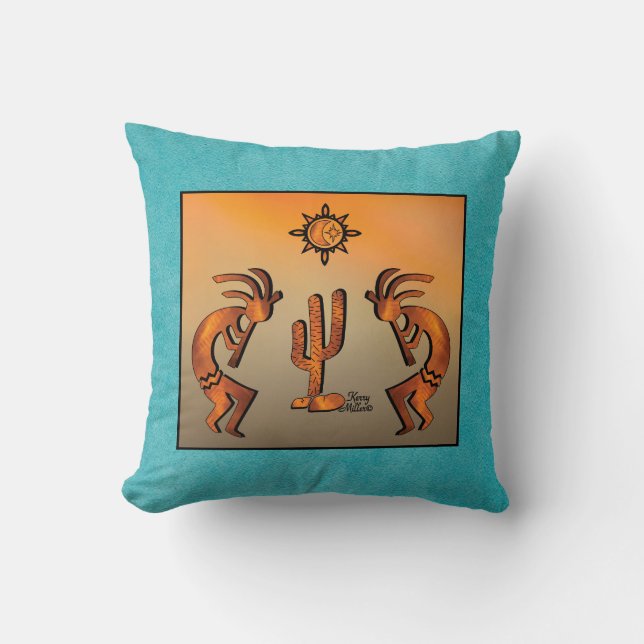 Southwest Kokopelli Dekorativ kudde (Framsida)