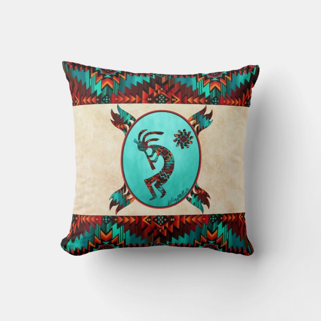 Southwest Kokopelli Dekorativ kudde (Framsida)