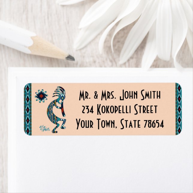 Southwest Kokopelli-etikett Returadress Etikett (Insitu)