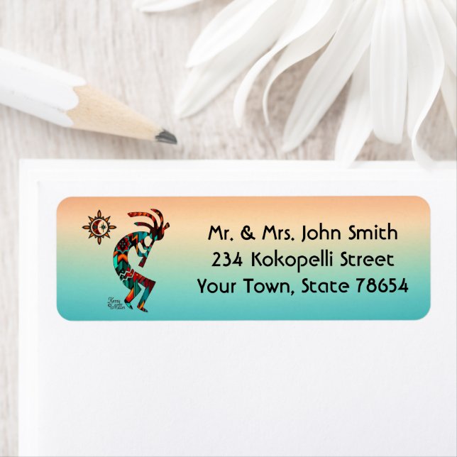 Southwest Kokopelli-etikett Returadress Etikett (Insitu)