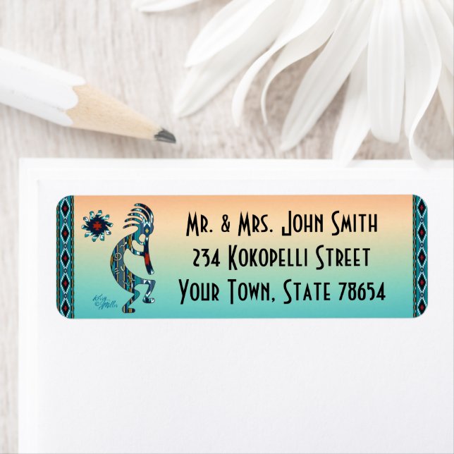 Southwest Kokopelli-etikett Returadress Etikett (Insitu)