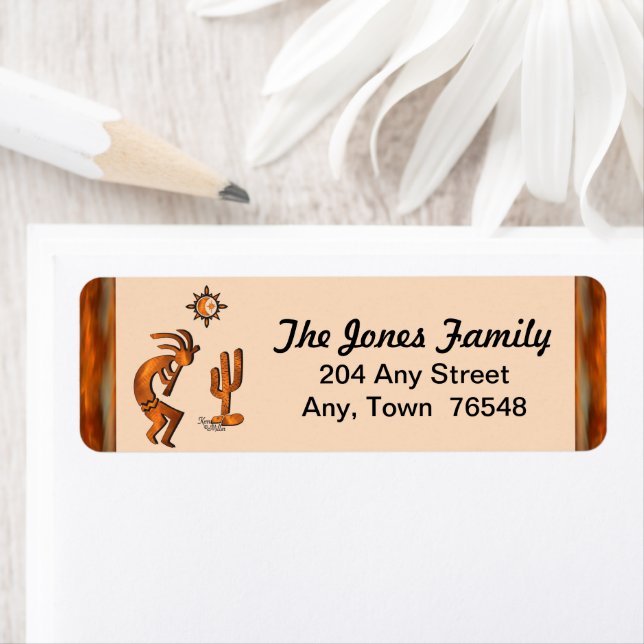 Southwest Kokopelli-etikett Returadress Etikett (Insitu)
