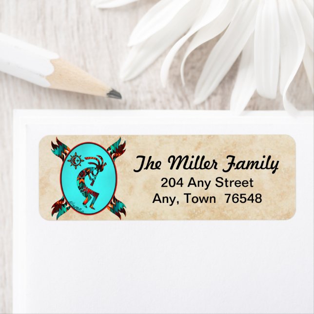 Southwest Kokopelli-etikett Returadress Etikett (Insitu)